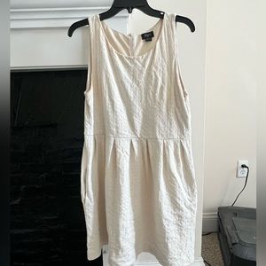 Cream textured fit and flare Anthropologie dress